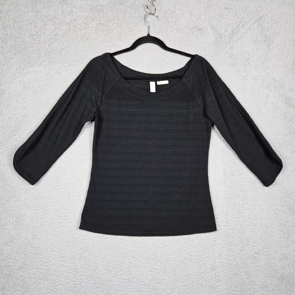 MEADOW RUE By Anthropologie Women's Stretch Textured 3/4 Sleeve top Size S